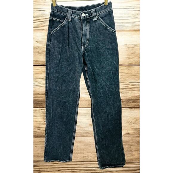 JOHN GALT Black Crispina Low Rise Carpenter Jeans Sz S Straight Leg 26X33 - Picture 3 of 9